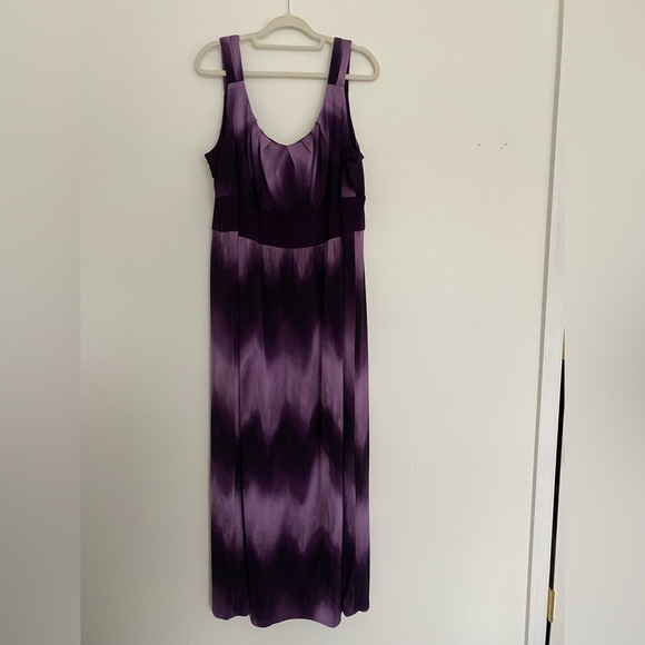 R&M Richards Maxi‎ Dress 22 Purple Ombre' Tie-Dye Sleeveless Y2K Baby Doll Boho - Picture 1 of 12